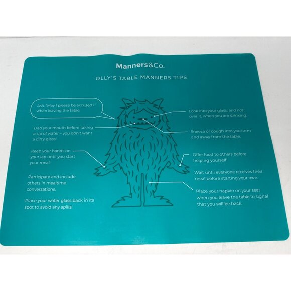 Manners & Co. Set Of 2 Childrens Silicone Table Mats 16x12 - Picture 2 of 8